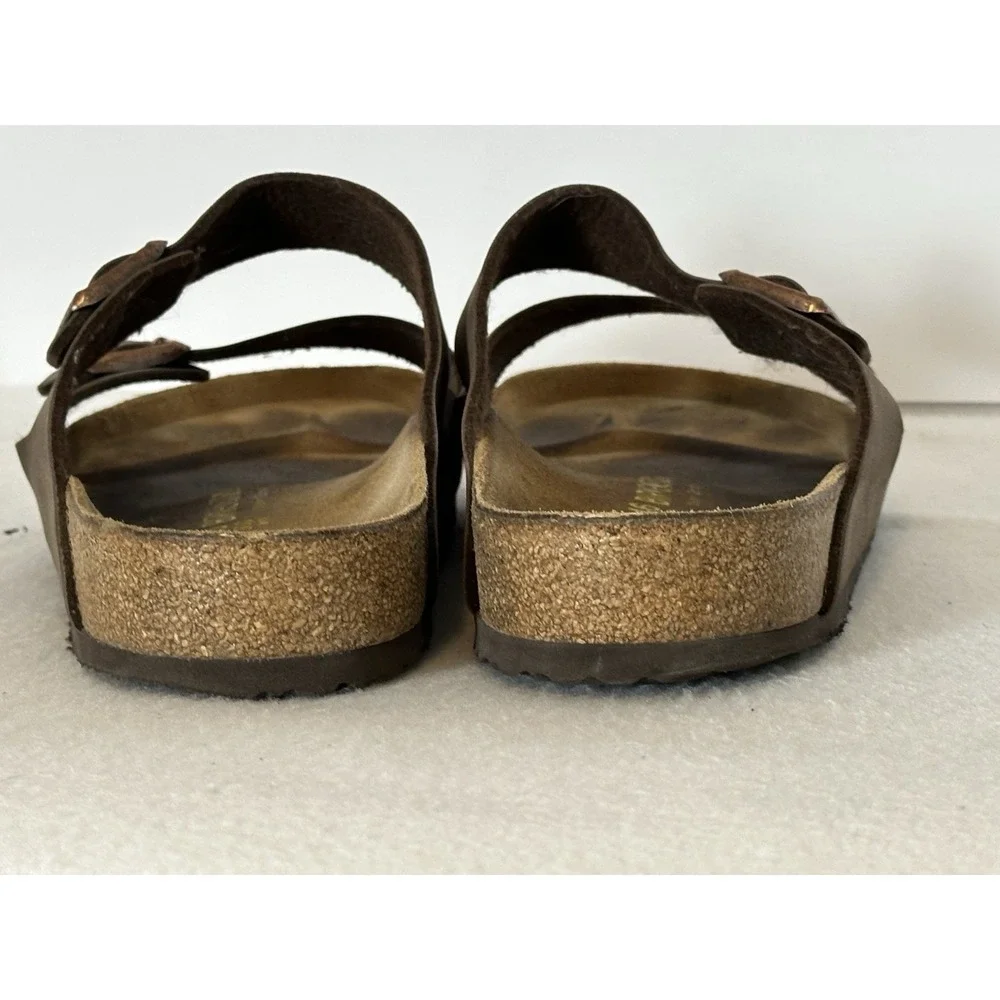 BIRKENSTOCK Arizona Birko-Flor Birkibuc Mocha Vegan Leather Sandals Men sz.13/46